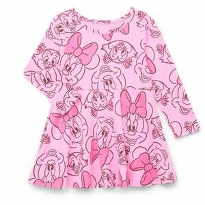 Disney Minnie Mouse Toddler Girls Long Sleeve Skater Dress - 2T - New